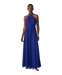 The Fold Women's Rivera Silk Halter Maxi Dress