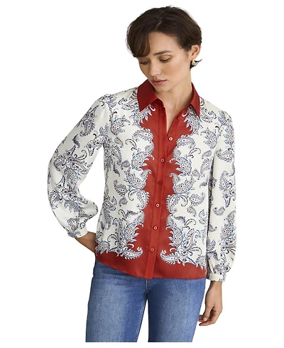 Hobbs London Women's Dannie Cinched-Waist Collard Shirt