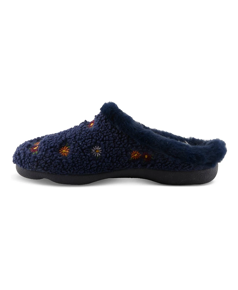 Flexus Women's Abouquet Plush Slippers with Faux Fur Trim