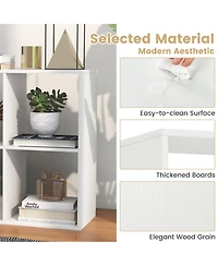 Sugift 6-Cube Bookshelf with Back Guardrail for Living Room