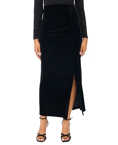 Msk Women's Petite Velvet High-Waisted Maxi Skirt