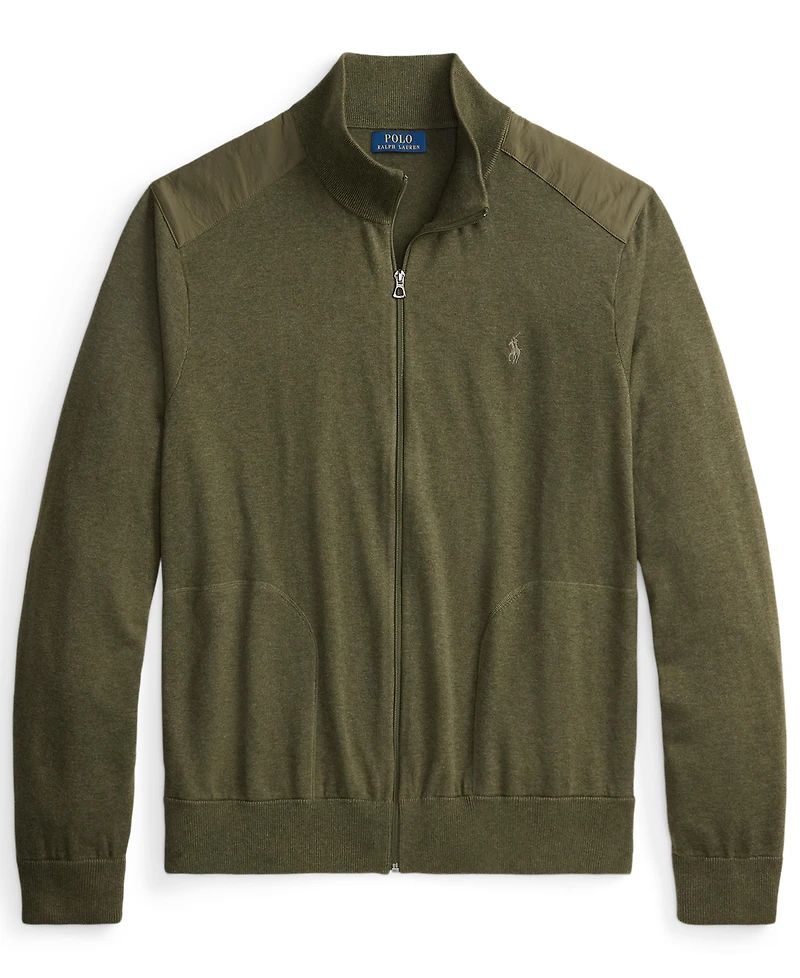 Polo Ralph Lauren Men's Big & Tall Hybrid Full-Zip Mockneck Channel-Quilted Cardigan