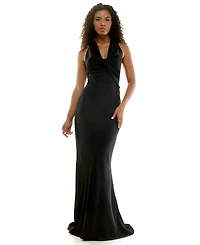Seni & Cade Women's Cowl-Neck Long Twist-Racerback Gown