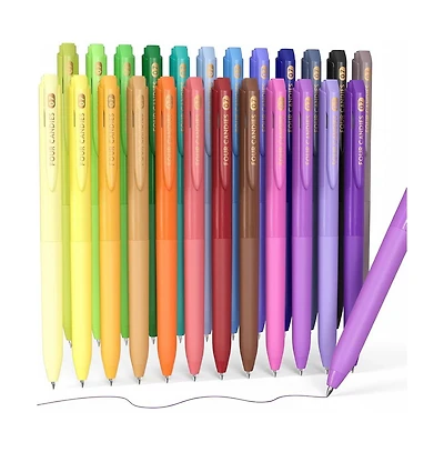 Four Candies 24C 0.7mm Gel Pens, Quick Dry Fine Point, Comfort Grip for Office School Home