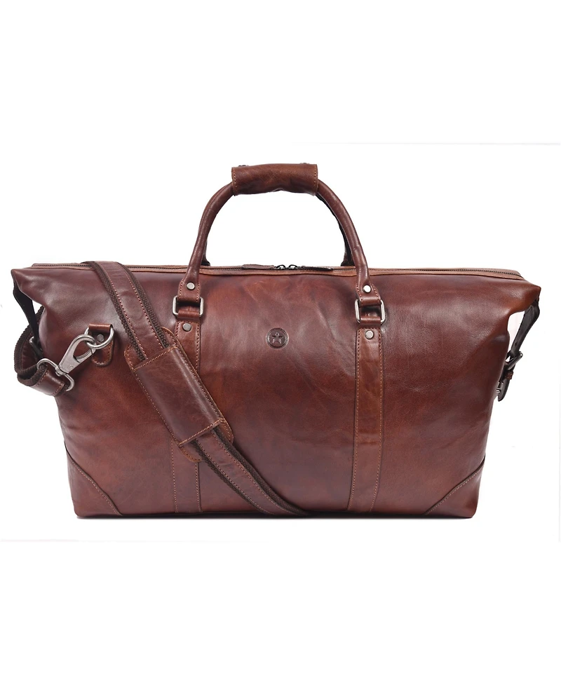20 Inch Leather Canvas Duffle Bag