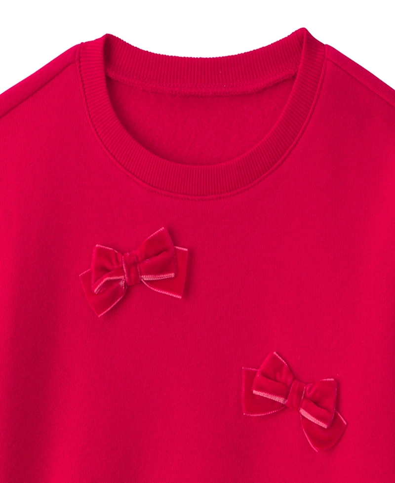 Carter's Toddler Girls' 2T-5T Velvet Bows Long-Sleeve Sweatshirt