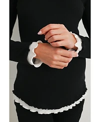 Hello Miz Maternity Ribbed Mock Neck Long-Sleeve Tunic