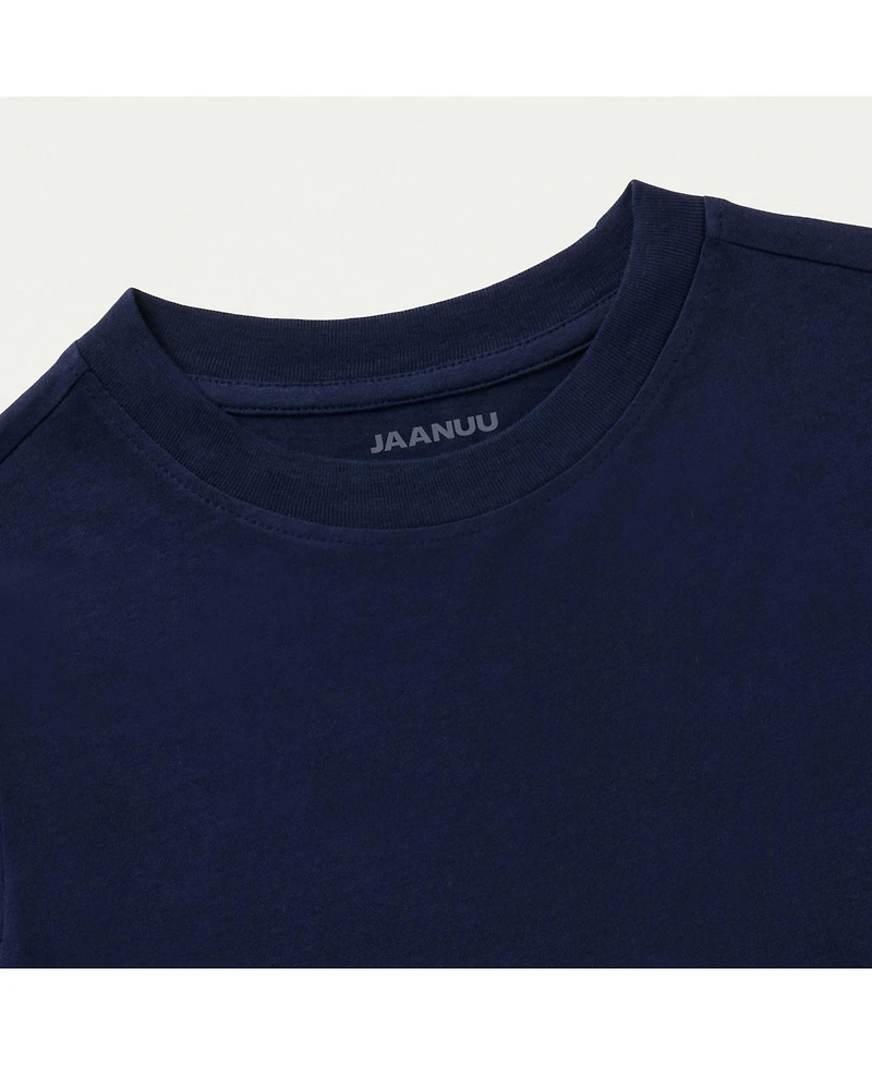 Jaanuu Women's Regen Long-Sleeve Crew Neck Cotton T-Shirt