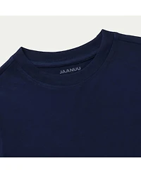 Jaanuu Women's Regen Long-Sleeve Crew Neck Cotton T-Shirt