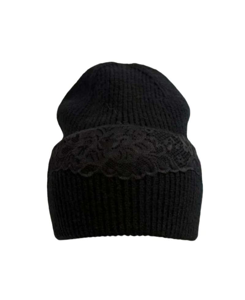 Marcus Adler Lace Applique Beanie Hat
