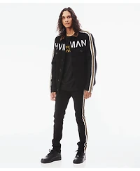 Hvman Chosen To Prevail x Cult Men's MK1 Trucker-Fit Stripe Denim Jacket