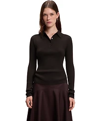 Boss by Hugo Boss Women's Wool Fitted Polo Sweater