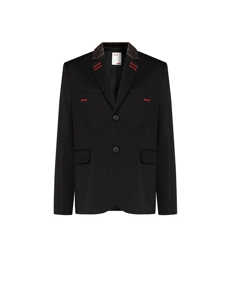 Pcfg Men's Your Itch Kangaroo-Collar V-Neck Lightweight Blazer