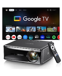 Aurzen Portable Home Theater Projector with Gemini for Tv, Google Tv Built-in, 1000 Ansi Lumens, Memc Tech, 4K Support, 20W DoIby Audio