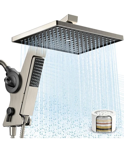 Cyqbd 12'' Filtered Rain Shower Head Handheld Dual Softener