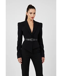 Pcfg Women's Wool Blend Your Itch Fitted Blazer Jacket