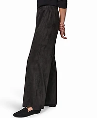 Donna Karan Weekend Women's Microsuede Wide-Leg Mid-Rise Pants