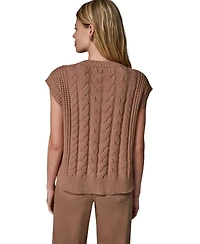 Donna Karan Weekend Women's Sleeveless Cable-Knit Boxy Sweater Vest