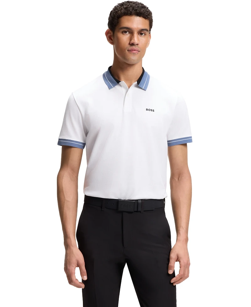 Boss by Hugo Men's Stretch Striped-Trim Polo Shirt
