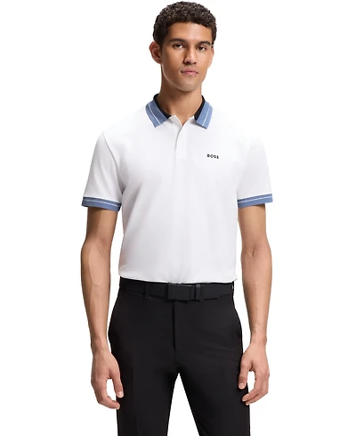 Boss by Hugo Men's Stretch Striped-Trim Polo Shirt