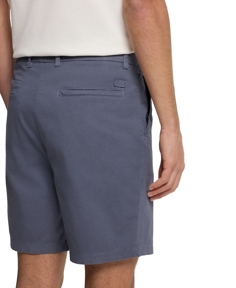 Boss by Hugo Men's Stretch-Cotton Twill Modern-Fit Shorts, 8" Inseam