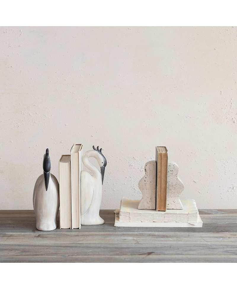 Storied Home Decorative Marble Wave Bookends