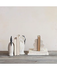 Storied Home Decorative Marble Wave Bookends