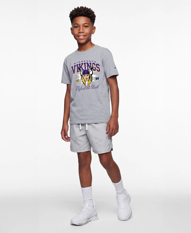 Champion Big Boys and Girls Heather Gray Minnesota Vikings Disney X T-Shirt