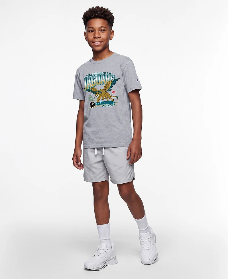 Champion Big Boys and Girls Heather Gray Jacksonville Jaguars Disney X Champion T-Shirt