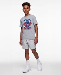 Champion Big Boys and Girls Heather Gray New England Patriots Disney X Champion T-Shirt