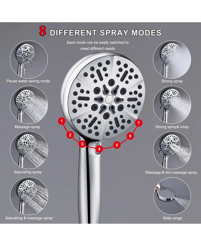 Cyqbd 14" Rain Shower Head Handheld Set Classic Multi-function