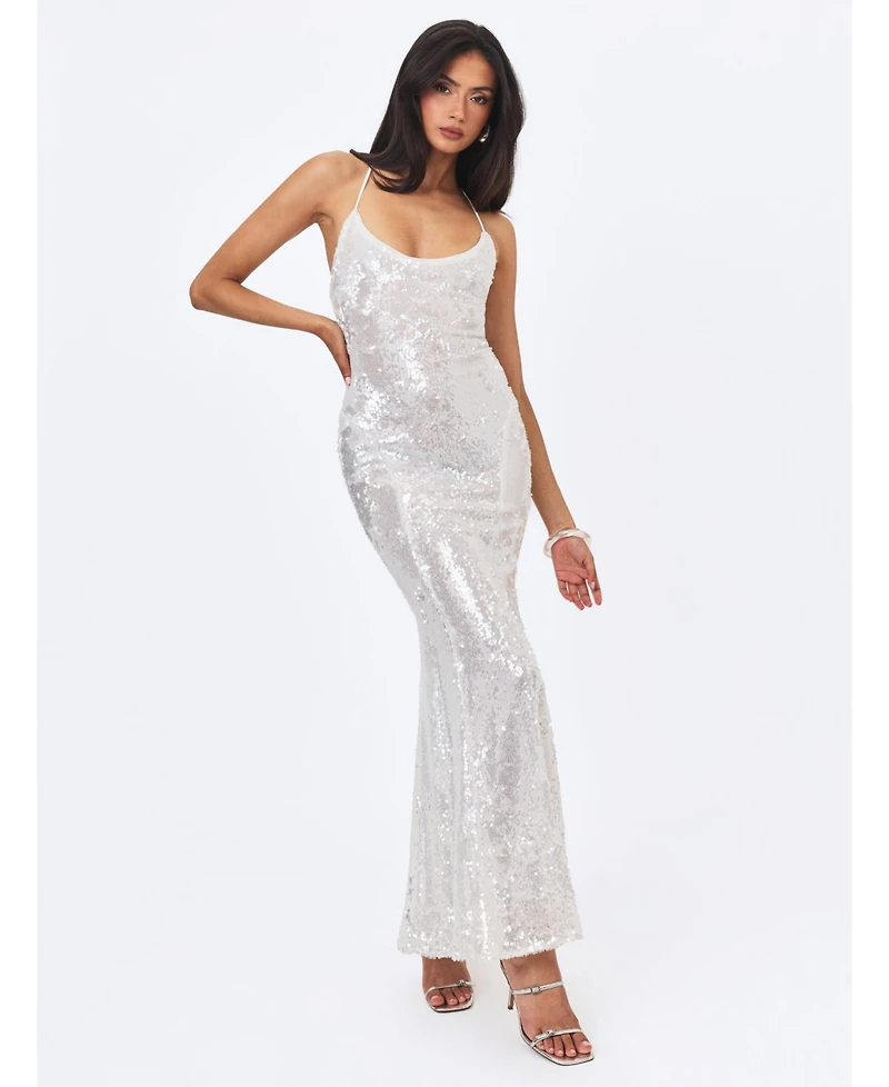 Miss Circle Women's Cameron Sequin Scoop-Neck Mermaid Maxi Dress