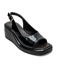 Forever and Always Shoes Women's Orlena Leather Platform Wedge Sandal