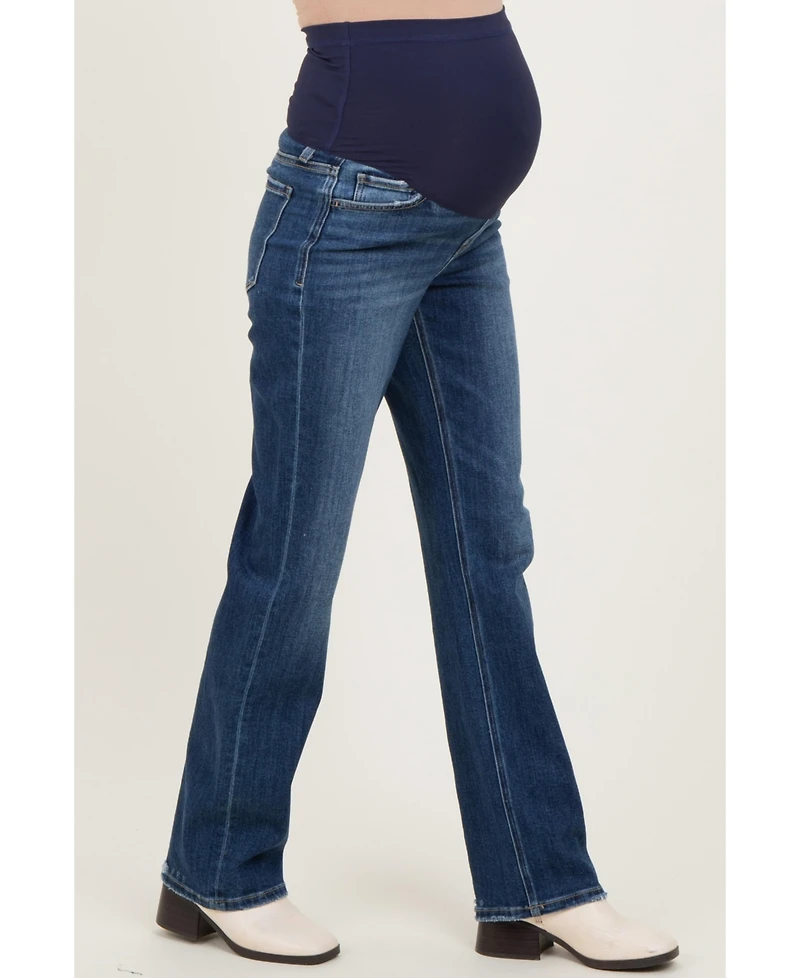 Pinkblush Maternity High-Rise Dark Wash Straight-Leg Jeans