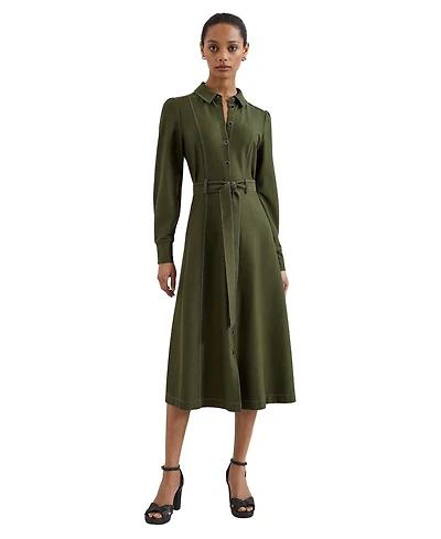 Phase Eight Women's Avelyn Long Sleeve Belted Midi Shirt Dress