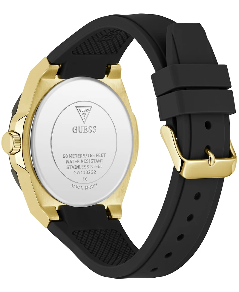 Guess Men's Quartz Black Stainless Steel Watch 44mm