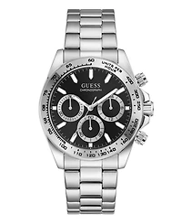 Guess Men's Quartz Silver-Tone Stainless Steel Watch 42mm