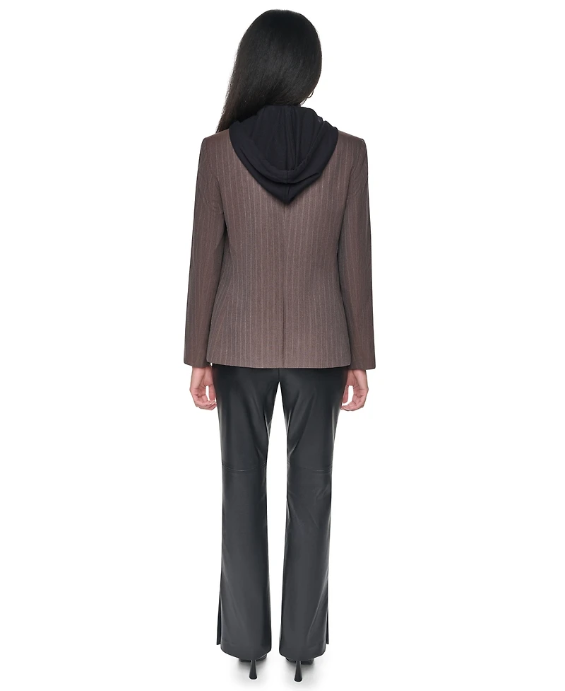 Dkny Women's Hooded Collarless Blazer