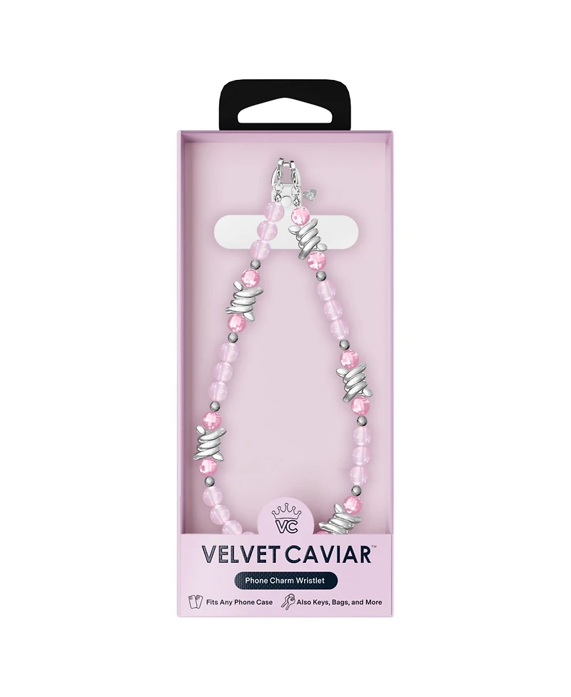 Velvet Caviar Beaded Phone Charm, Fits Any Phone Case with Card Insert