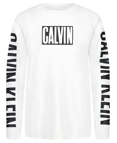 Calvin Klein Boys' Impact Long-Sleeve Cotton Graphic T-Shirt, Created for Macy's