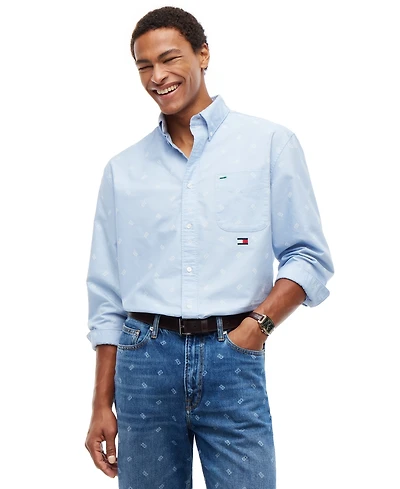 Tommy Hilfiger American Oxford Critter Long-Sleeve Button-Down Loose-Fit Shirt