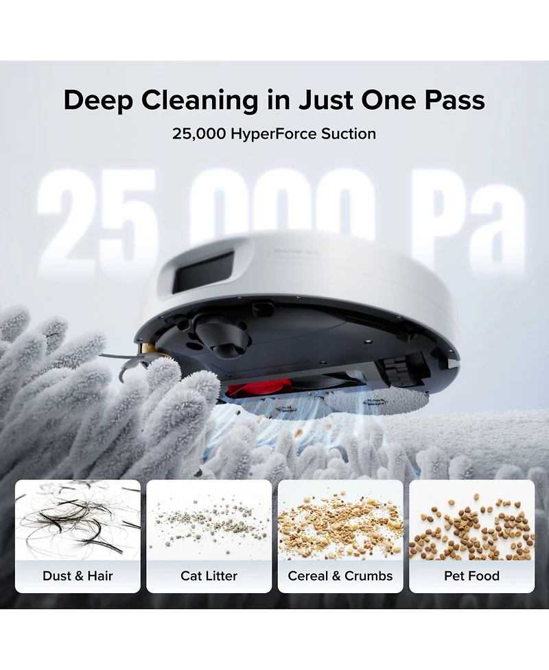 Roborock Qrevo 2 Prolite Robot Vacuum and Mop, 20,000Pa Suction, FlexiArm Edge Mopping, Zero-Tangle