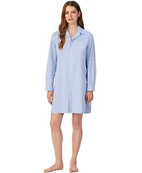 Lauren Ralph Women's Long-Sleeve Roll-Tab His Shirt Sleepshirt