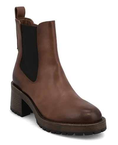 Mia Women's Martelli Lug Sole Chelsea Round Toe Booties