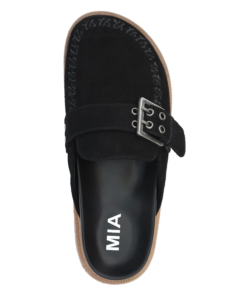 Mia Women's Zaina Buckle Lug Sole Mules