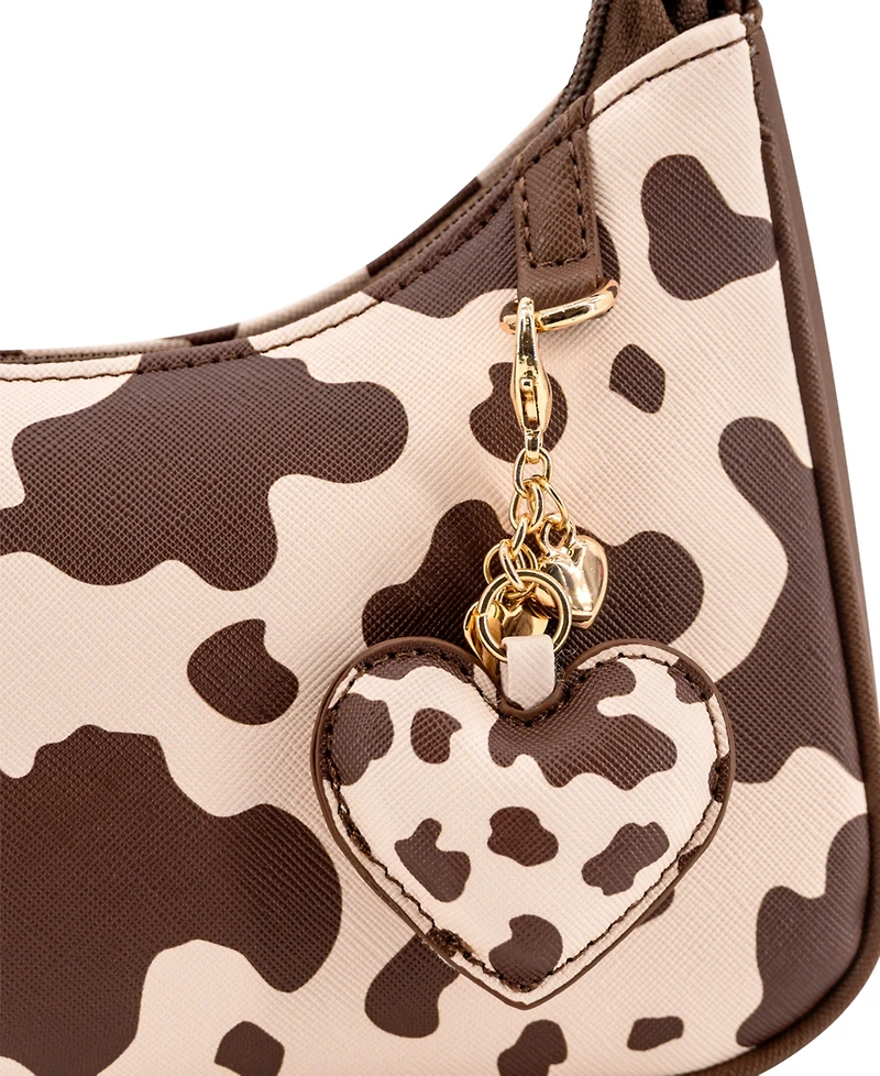 Like Dreams Sutton Cow Print Small Shoulder Handbag