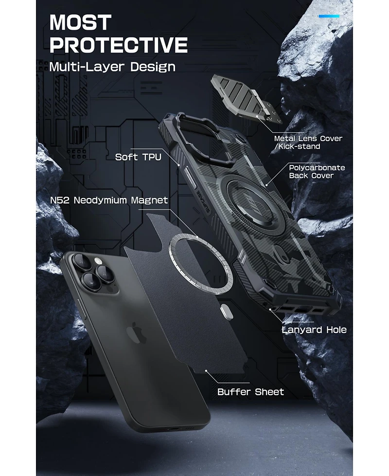 Supcase Unicorn Beetle Mag Xt MagSafe-Compatible Heavy-Duty Phone Case with Built-In Kickstand for iPhone 15 Pro Max