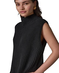 Donna Karan New York Women's Mock-Neck Sleeveless Ribbed Sweater Tunic