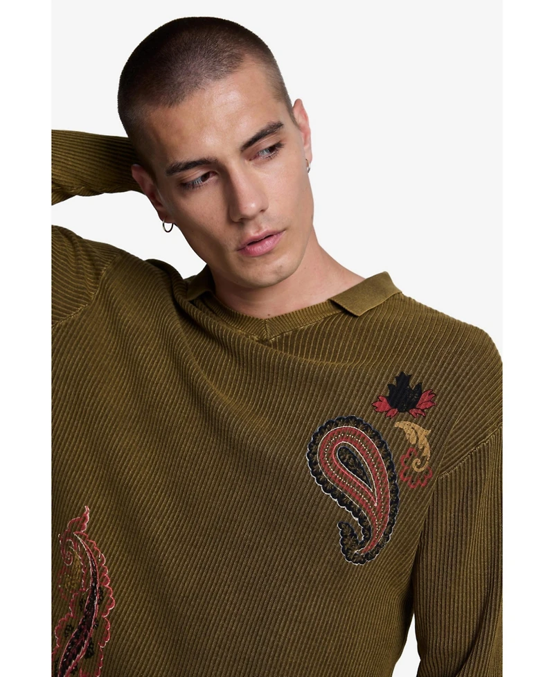 Desigual Men's Printed polo sweater