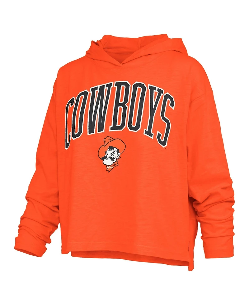Pressbox Women's Oklahoma State Cowboys Nelson Oversized Slub-Fabric Side-Slit T-Shirt